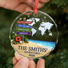 Custom Circle Glass Ornament - Personalized Christmas Birthday Gifts For Mom, Dad, Brother, Sister - Best Vacation With My Family