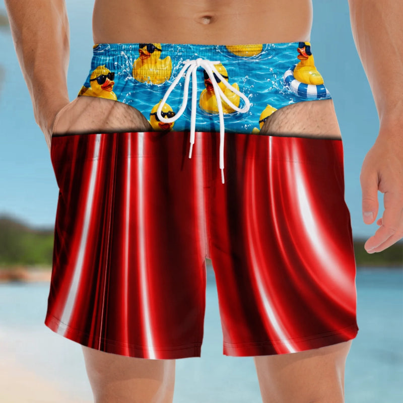 Custom Funny Men Swim Trunks - Personalized Birthday Gifts For Husband, Son, Grandson, Brother, Grandpa, Dad, Yourself - Ready For Beach Party