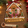 Custom First Christmas Wooden Ornament With Tag - Personalized Anniversary Christmas Wedding Gifts For Husband And Wife, Him And Her - Under Our Snowy Roof