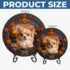 Custom Photo Day Of The Dead Round Shaped Stone With Stand - Personalized Pet Memorial Sympathy Gifts For Dogs, Cats - Your Memory Stays Close