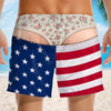 Custom Funny Patriotic Men Swim Trunks - Personalized Summer Vacation And Travel Gifts For Husband, Son, Grandson, Brother, Grandpa, Dad, Yourself - My Plans Involve No Plans