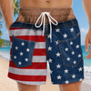 Custom Funny Patriotic Men Swim Trunks - Personalized Summer Vacation And Travel Gifts For Husband, Son, Grandson, Brother, Grandpa, Dad, Yourself - Sun Sand Poor Choices