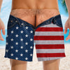 Custom Funny Patriotic Men Swim Trunks - Personalized Summer Vacation And Travel Gifts For Husband, Son, Grandson, Brother, Grandpa, Dad, Yourself - Sun Sand Poor Choices