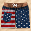 Custom Funny Patriotic Men Swim Trunks - Personalized Summer Vacation And Travel Gifts For Husband, Son, Grandson, Brother, Grandpa, Dad, Yourself - Sun Sand Poor Choices