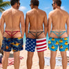 Custom Funny Patriotic Men Swim Trunks - Personalized Summer Vacation And Travel Gifts For Husband, Son, Grandson, Brother, Grandpa, Dad, Yourself - High Tides Low Standards