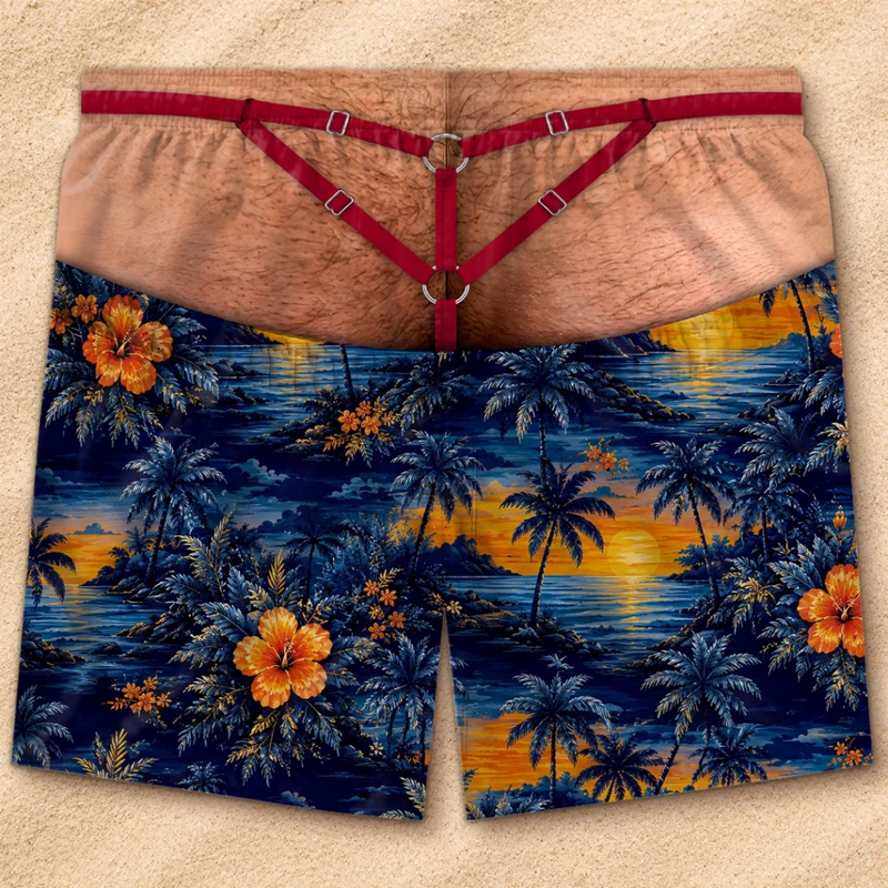 Custom Funny Patriotic Men Swim Trunks - Personalized Summer Vacation And Travel Gifts For Husband, Son, Grandson, Brother, Grandpa, Dad, Yourself - High Tides Low Standards