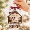 Custom First Christmas Wooden Ornament With Tag - Personalized Anniversary Christmas Wedding Gifts For Husband And Wife, Him And Her - Side By Side, Heart To Heart