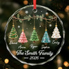 Custom Circle Glass Ornament - Personalized Christmas Birthday Gifts For Mom, Dad, Brother, Sister - Love Makes Us Family
