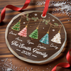 Custom Circle Glass Ornament - Personalized Christmas Birthday Gifts For Mom, Dad, Brother, Sister - Love Makes Us Family