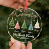 Custom Circle Glass Ornament - Personalized Christmas Birthday Gifts For Mom, Dad, Brother, Sister - Love Makes Us Family
