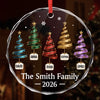 Custom Circle Glass Ornament - Personalized Christmas Birthday Gifts For Mom, Dad, Brother, Sister - Where Love Lives Always