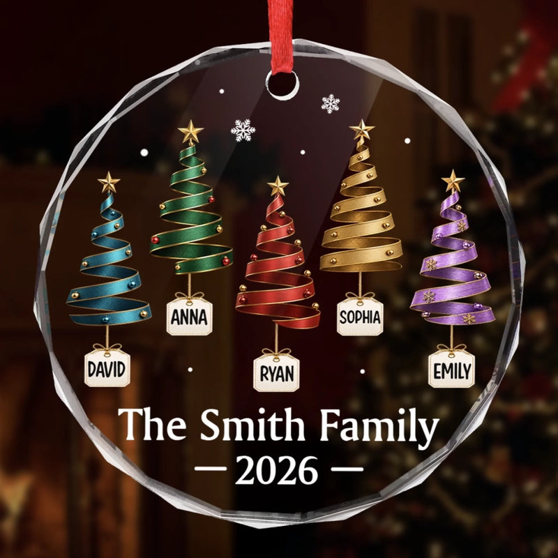 Custom Circle Glass Ornament - Personalized Christmas Birthday Gifts For Mom, Dad, Brother, Sister - Where Love Lives Always