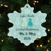 Custom First Christmas Acrylic Ornament - Personalized Anniversary Christmas Wedding Gifts For Husband And Wife, Him And Her - Mint To Be Together Forever