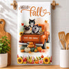 Custom Kitchen Towel - Personalized Birthday Gifts For Dog Cat Lovers, Dog Dad And Mom, Cat Owners - Hello Fall