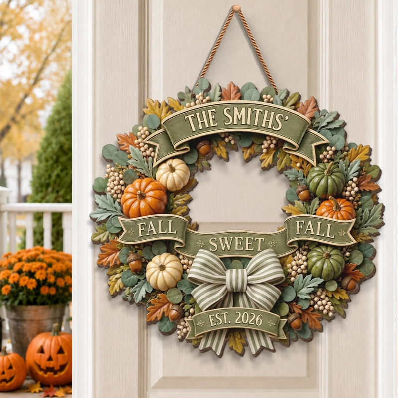 Custom Wood Sign - Personalized Birthday Gifts For Mom, Dad, Brother, Sister - Welcome To Autumn Days