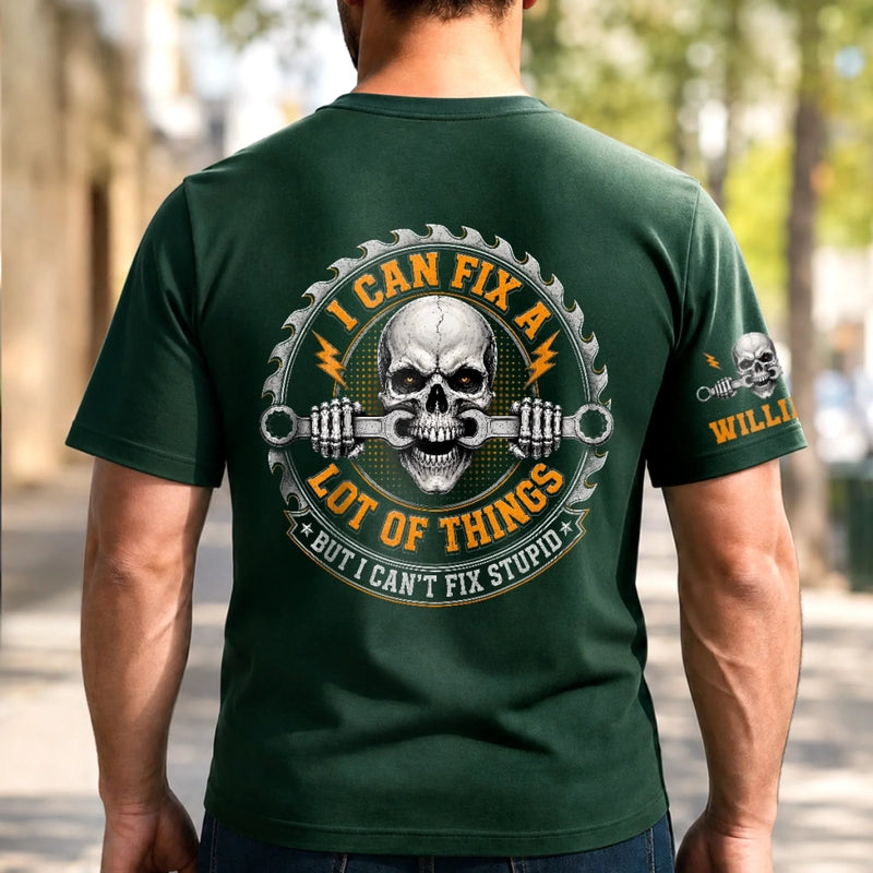 Custom Back Printed Shirt - Personalized Birthday Gifts For Husband, Son, Grandson, Brother, Grandpa, Dad, Yourself - Fix It Ride It
