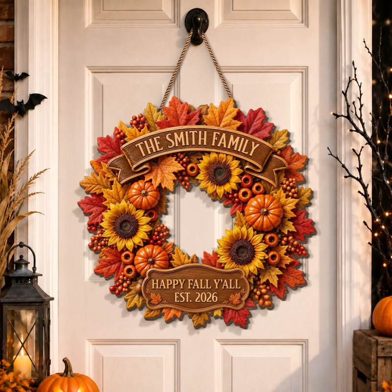 Custom Wood Sign - Personalized Birthday Gifts For Mom, Dad, Brother, Sister - Warm Fall Sunshine Welcome