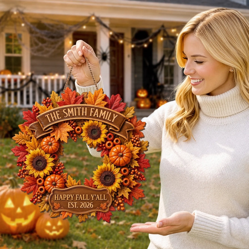 Custom Wood Sign - Personalized Birthday Gifts For Mom, Dad, Brother, Sister - Warm Fall Sunshine Welcome