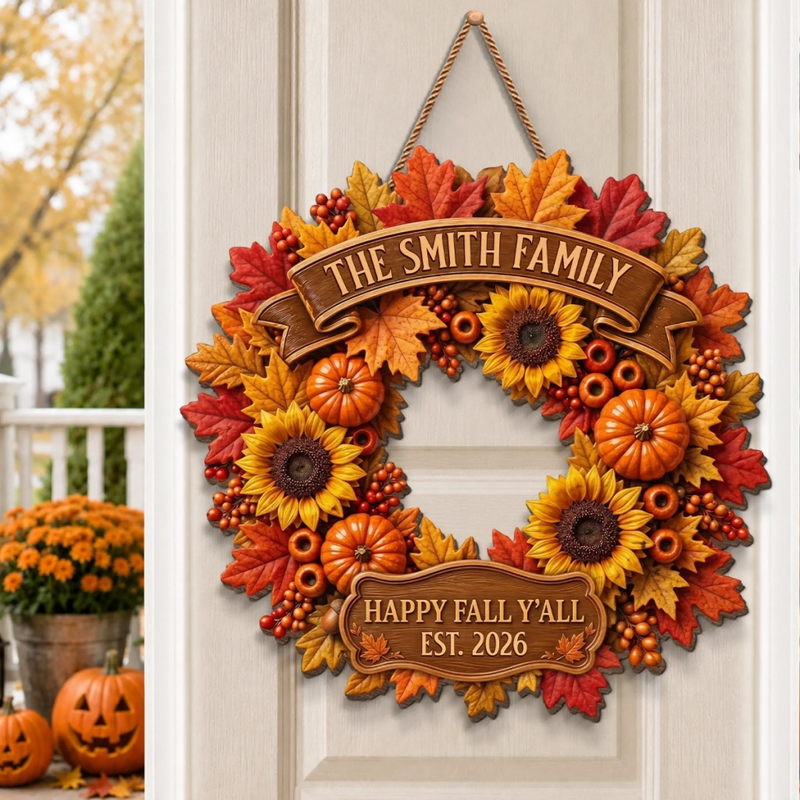 Custom Wood Sign - Personalized Birthday Gifts For Mom, Dad, Brother, Sister - Warm Fall Sunshine Welcome