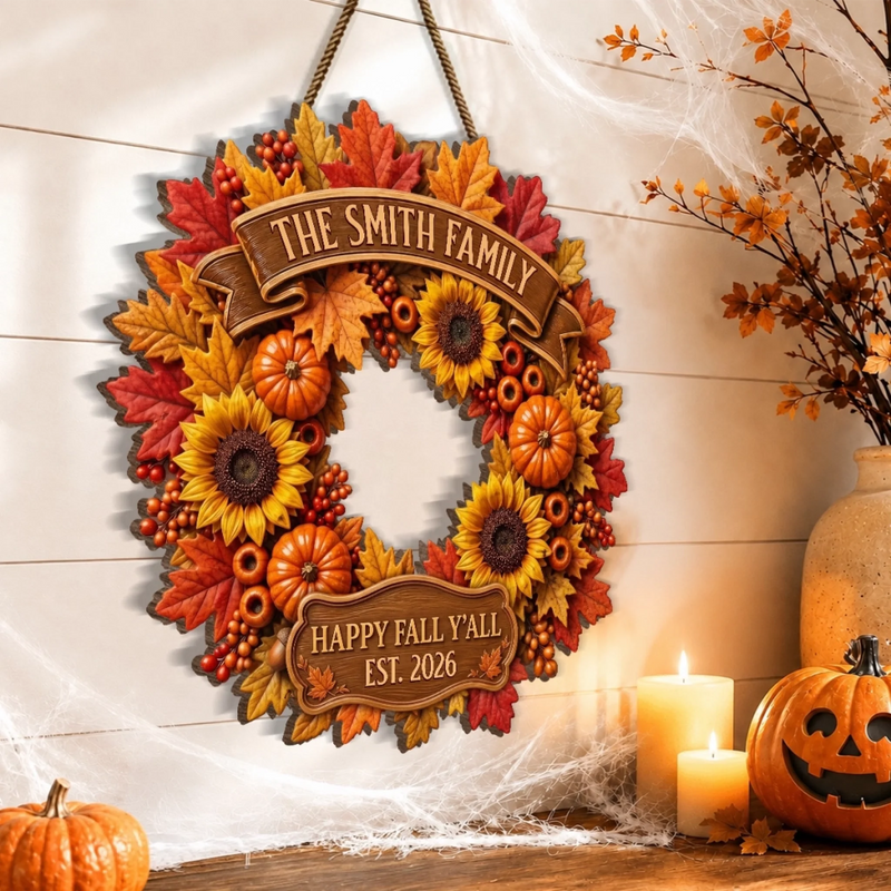 Custom Wood Sign - Personalized Birthday Gifts For Mom, Dad, Brother, Sister - Warm Fall Sunshine Welcome