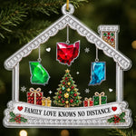 Custom Long Distance Acrylic Ornament - Personalized Christmas Birthday Gifts For Mom, Dad, Brother, Sister - Love Keeps Us Together Always