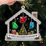 Custom Long Distance Acrylic Ornament - Personalized Christmas Birthday Gifts For Mom, Dad, Brother, Sister - Love Keeps Us Together Always