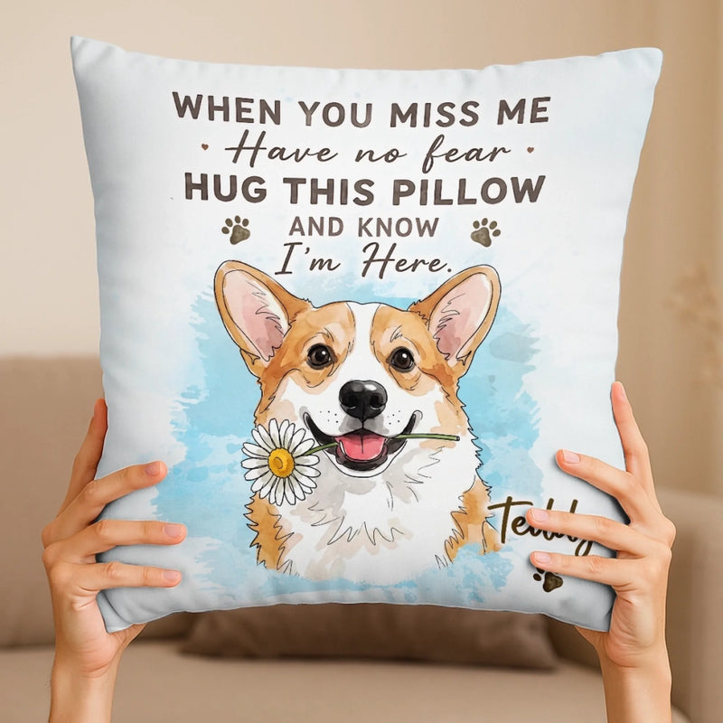Custom Photo Pillow - Personalized Pet Memorial Sympathy Gifts For Dogs, Cats - Pawprints Never Fade