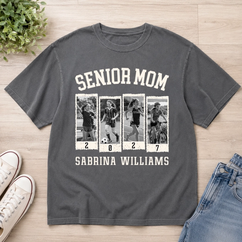 Custom Photo Comfort T-Shirt - Personalized Graduation Gifts For Him, Her - Surviving Senior Year One Day