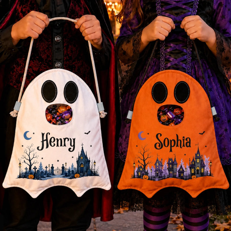 Custom Ghost Bag - Personalized Halloween  Birthday Gifts For Kids - Trick Or Treat Smell My Feet