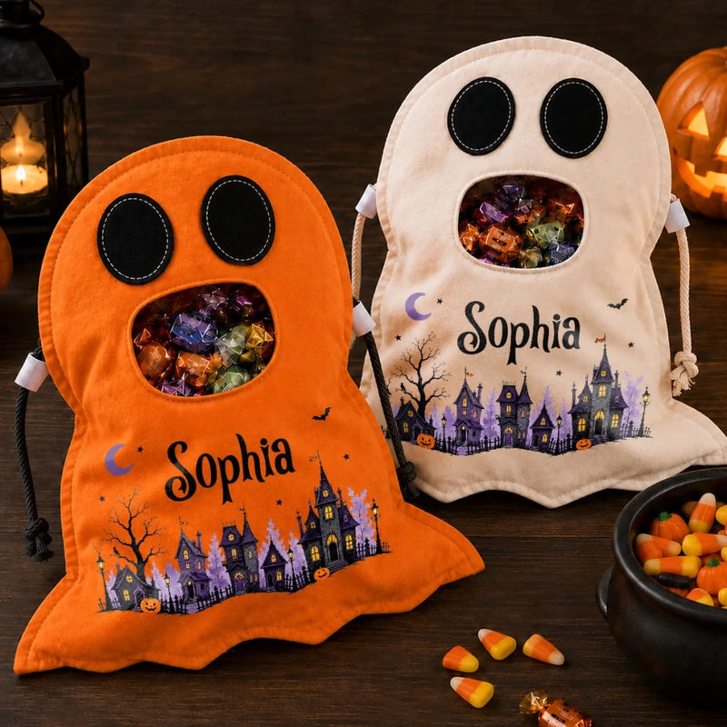 Custom Ghost Bag - Personalized Halloween  Birthday Gifts For Kids - Trick Or Treat Smell My Feet