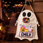 Custom Ghost Bag - Personalized Halloween  Birthday Gifts For Kids - Too Cute To Be Spooky