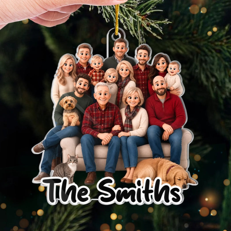 Custom Photo Acrylic Ornament - Personalized Christmas Birthday Gifts For Mom, Dad, Brother, Sister - Making Memories Together