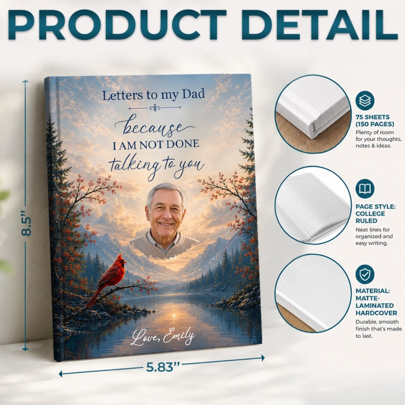 Custom Photo Hardcover Journal - Personalized  Memorial Sympathy Gifts For Loss Of Mom, Dad - Your Love Still Guides Me Home