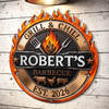 Custom BBQ Shaped Metal Sign - Personalized Grilling Gifts For BBQ Lovers, Husband, Son, Grandson, Brother, Grandpa, Dad, Yourself - Grill And Chill