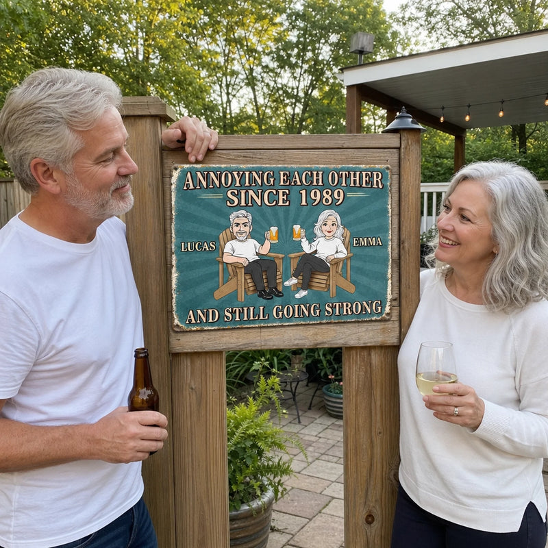 Custom Home Decor Metal Sign - Personalized Anniversary Wedding Gifts For Husband And Wife, Him And Her - Still Better Together Every Day