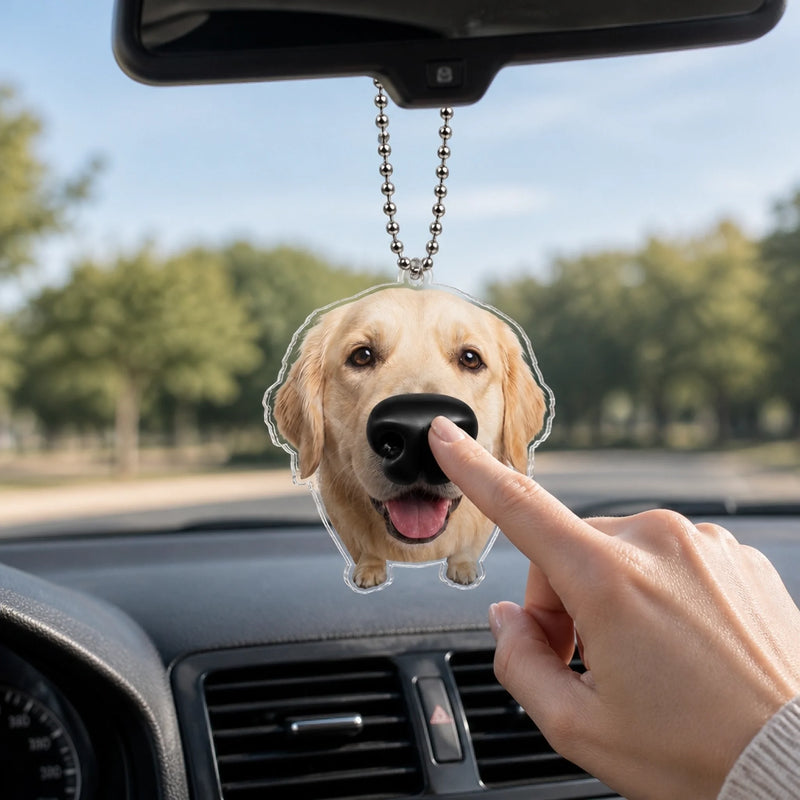 Custom Photo Squishy Nose Car Ornament – Personalized Birthday Gifts For Dog Lovers, Dog Dad And Mom - Boop That Cute Puppy Nose
