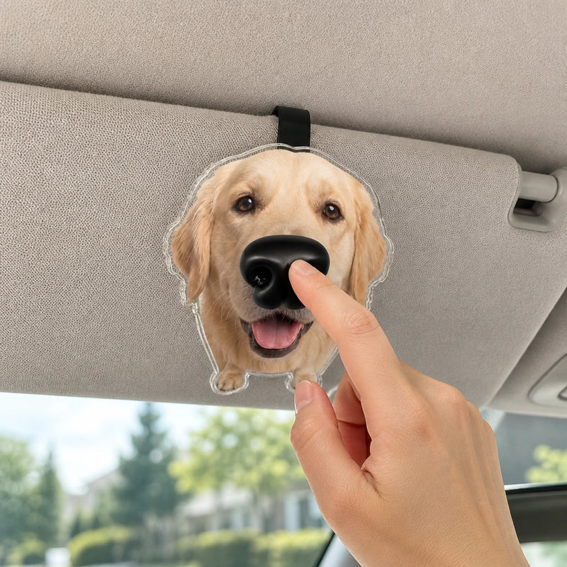 Custom Photo Squishy Nose Car Visor Ornament – Personalized Birthday Gifts For Dog Lovers, Dog Dad And Mom - Boopable Love On The Go