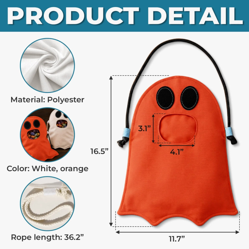 Custom Ghost Bag - Personalized Halloween  Birthday Gifts For Kids - Too Cute To Be Spooky