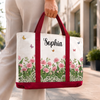 Custom Canvas Tote Bag - Personalized Birthday Gifts For Wife, Daughter, Besties, Sisters, Granddaughter, Grandma, Mom, Yourself - Sweet Floral Bliss On Go