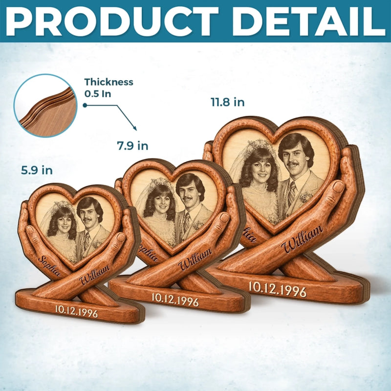 Custom Photo Thick Wooden Plaque - Personalized Anniversary Wedding Gifts For Husband And Wife, Him And Her - Love Of My Life