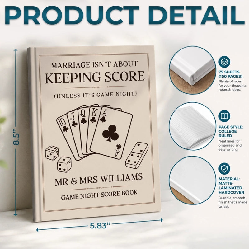 Custom Hardcover Journal - Personalized Anniversary Wedding Gifts For Husband And Wife, Him And Her - All Is Fair In Game Night