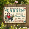 Custom Home Decor Metal Sign - Personalized  Birthday Garden Gifts For Gardeners - This Is My Happy Place