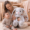 Custom Photo Heart Bunny Plush - Personalized Baby Shower, Gender Reveal Gifts For New Moms, New Dads, New Parents - Our Little Miracle