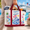 Custom Canvas Tote Bag - Personalized Summer Vacation And Travel Gifts For Mom, Dad, Brother, Sister - Sailing Into Family Fun