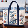 Custom Canvas Tote Bag - Personalized Summer Vacation And Travel Gifts For Mom, Dad, Brother, Sister - Making Waves Together