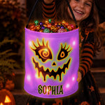 Custom LED Light Bucket Bag - Personalized Halloween Birthday Gifts For Kids - Sweet Treats Spooky Nights