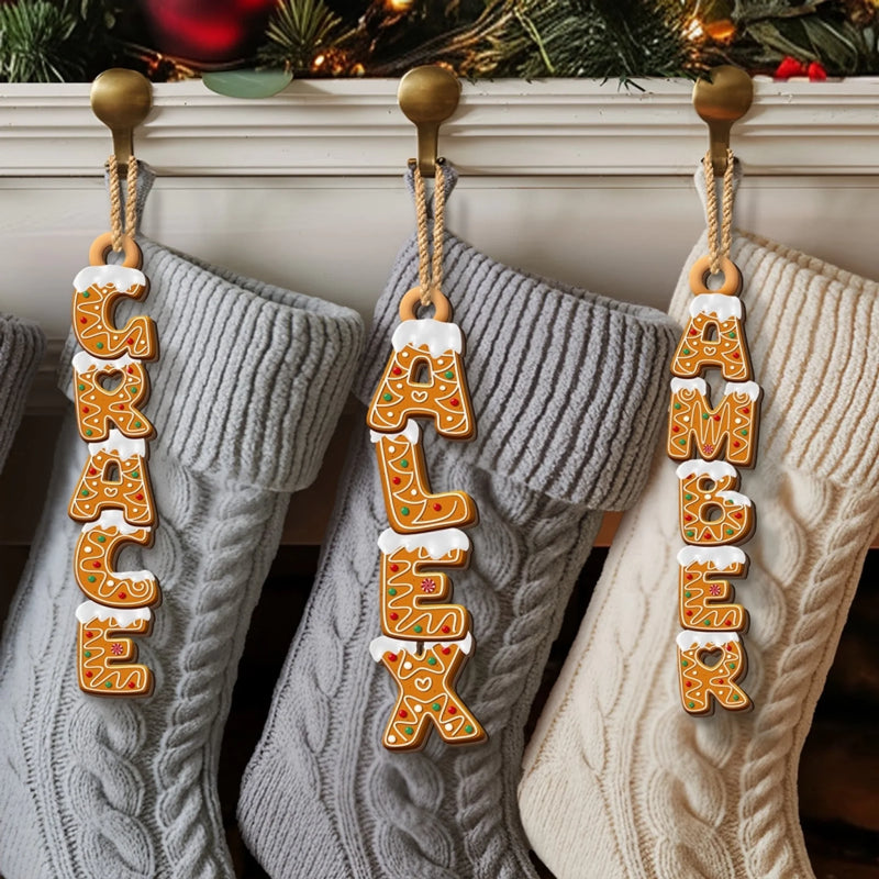 Custom Name Gingerbread Christmas Gifts - Personalized Letter Ornament