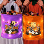 Custom LED Light Bucket Bag - Personalized Halloween  Birthday Gifts For Kids - Tiny Trickster