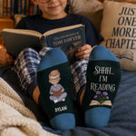 Custom Crew Socks - Personalized Bookish Gifts For Book Lovers, Bookworms, Readers - Busy Reading