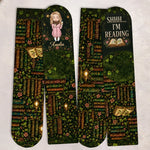 Custom Crew Socks - Personalized Bookish Gifts For Book Lovers, Bookworms, Readers - Living Inside A Fictional Story